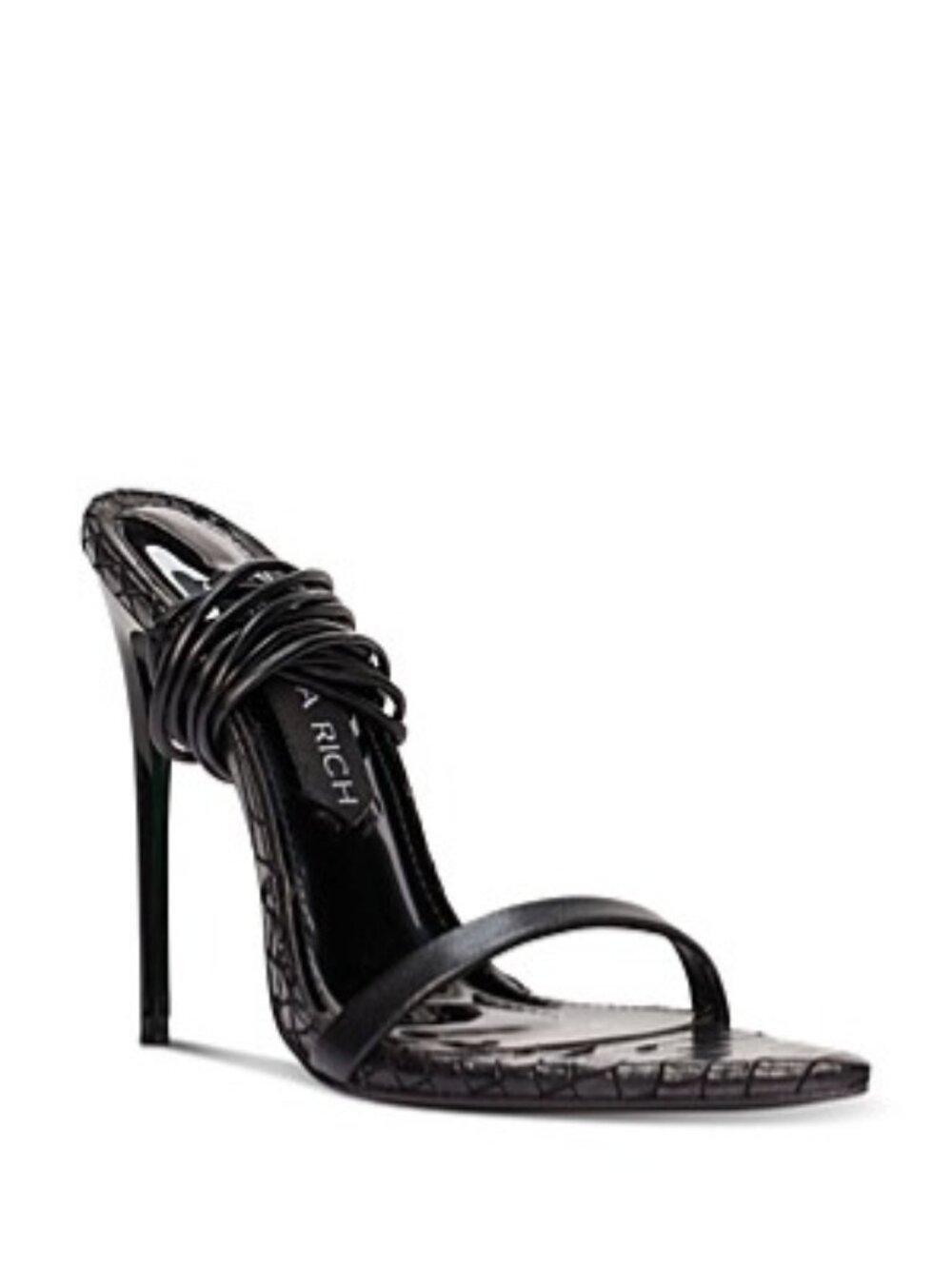 Jessica Rich Rich Stiletto Tie Sandals, Black, 38 Eu / 8 M Us